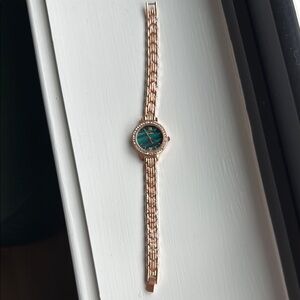 Lushika Rose Gold Watch with Green Dial